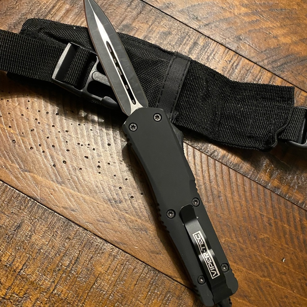 Viper Tec OTF Automatic Knife Silicone Handle and Glass Breaker